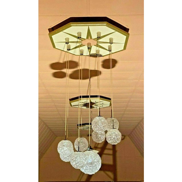 Large Mid-Century Cascading Pendant Lamp from Hillebrand, 1960s For Sale - Image 12 of 13