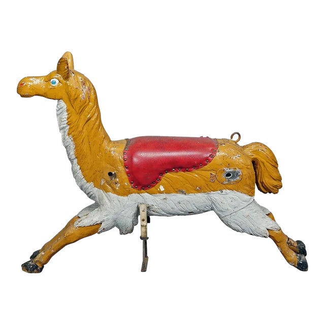 Antique Children Carousel Lama Sculpture, Germany Late 19th Century For Sale