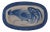 Large Mid-Century Danish Oblong Ceramic Decorative Platter in Blue and Grey from Thomas Toft, 1960s For Sale