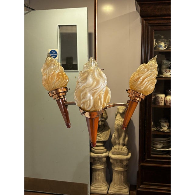 Art Deco Torch Chandelier For Sale - Image 9 of 12