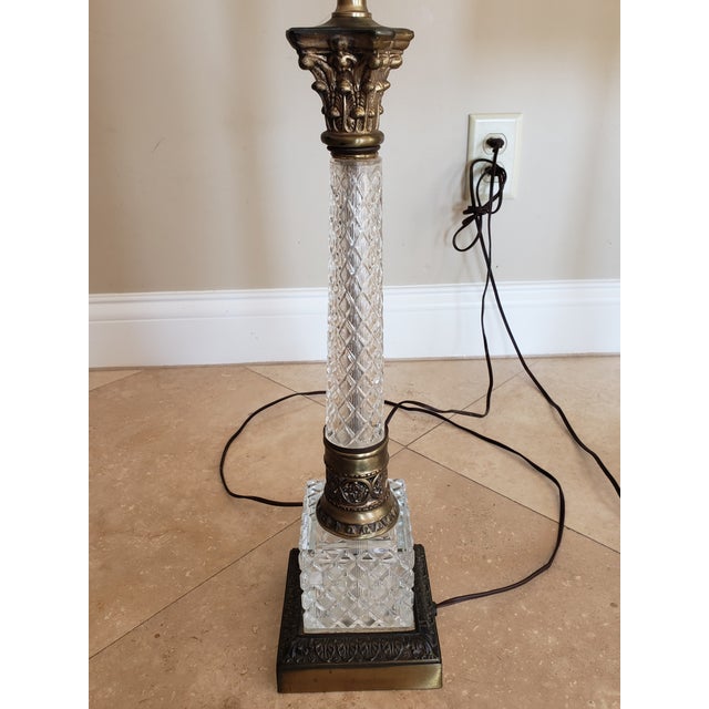 Mid 20th Century Westwood Hollywood Regency Glass and Brass Column Lamps For Sale - Image 10 of 17