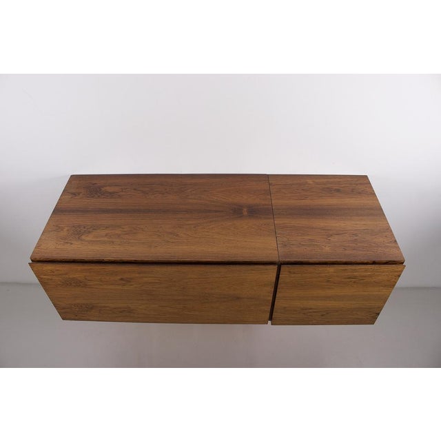 Wood Small Vintage Wall-Mounted Sideboard in Rosewood, 1960s For Sale - Image 7 of 12
