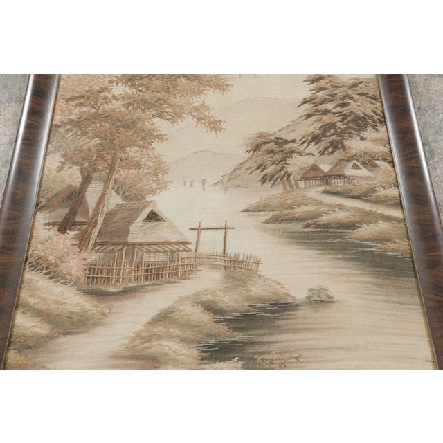 Handwoven in natural silk, this 3x5 antique tapestry is a refined example of pictorial textile art, embodying the delicate...