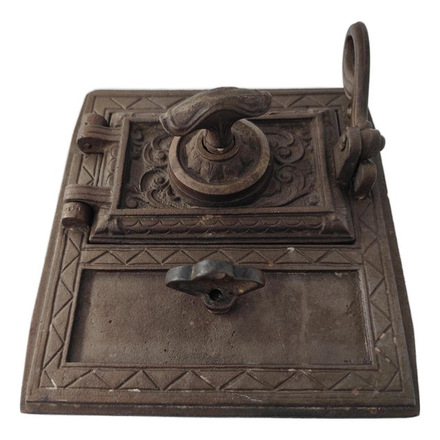 Vintage Cast Iron Fireplace Plate, 1950s For Sale