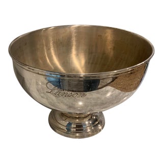 Vintage Multi Bottle Silver Champagne Chiller/Bucket Signed “Champagne Lanson” For Sale