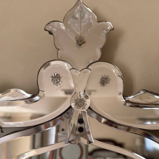 Late 20th Century Late 20th Century Venetian Etched/Beveled Glass Mirror. For Sale - Image 5 of 10