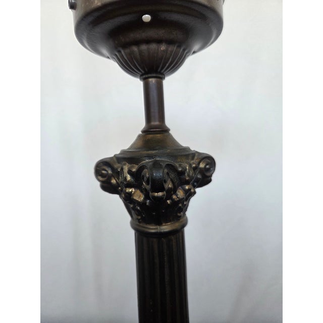 Victorian Antique Neoclassical Brass Spelter Boudoir Table Lamp For Sale - Image 3 of 9