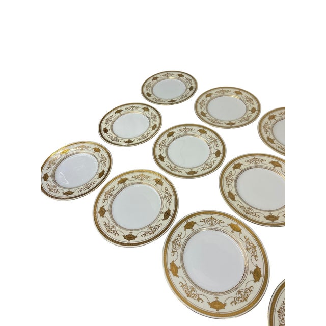 Early 20th Century 22k Gold Minton Gilt Porcelain Table Service - Nearly Complete Set for 12 - 47 Pieces For Sale - Image 17 of 18