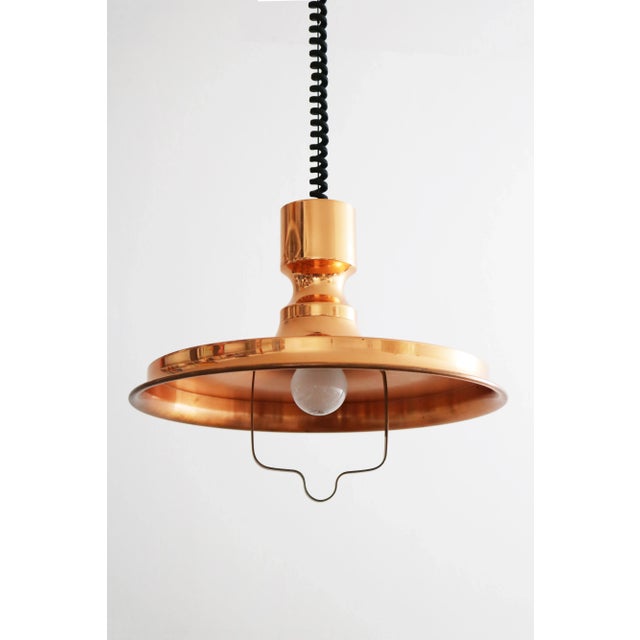 Mid-Century Modern Large Danish Copper Ship Lamp Pendant Light by Vitrika, 1960s For Sale - Image 3 of 9
