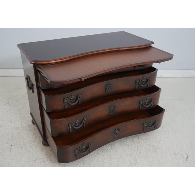 Traditional Maitland Smith Burl Walnut Serpentine Chest For Sale - Image 3 of 18