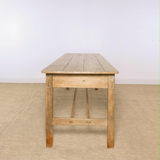 Wood Antique Irish Pine Farmhouse Table | Circa 1870 For Sale - Image 7 of 13