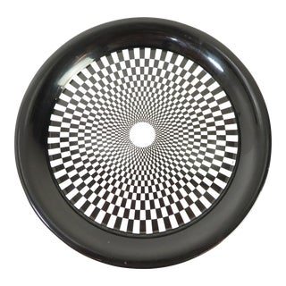 Rare Vintage Piero Fornasetti 16" Tray Checkerboard Op Art, "Egocentrismo" For Sale