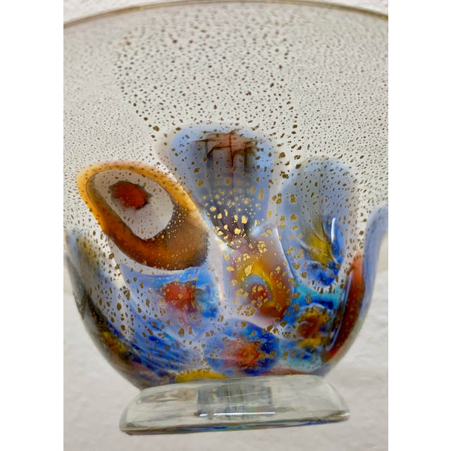 Glass Giampaolo Nason Murano Millefiori & Gold Aventurine Glass Pedestal Bowl – 7.5” For Sale - Image 7 of 7