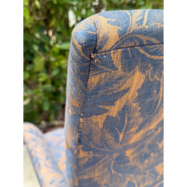 Vintage Mastercraft Parsons Style Armchairs With Brass Sabots, a Pair For Sale - Image 14 of 16
