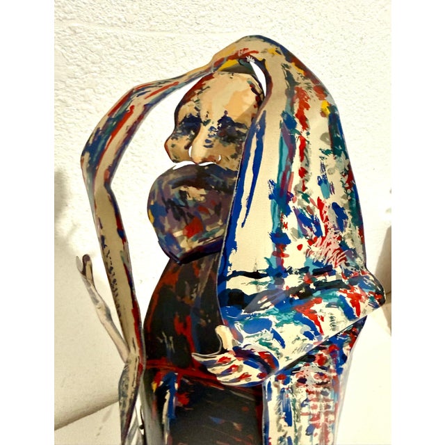 Mimi Gross, 3d Metal Sculpture With Color Painting Rabbi Construction Mimi Gross For Sale - Image 9 of 10