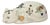 Mid-Century Chinese Kutani-Style Reclining Cat Figurine 10.5" For Sale