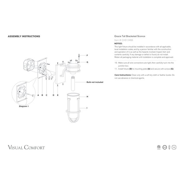 Gracie Tall Bracketed Sconce in Antique-Burnished Brass with White Glass Designer: Chapman & Myers Finish: Antique-...