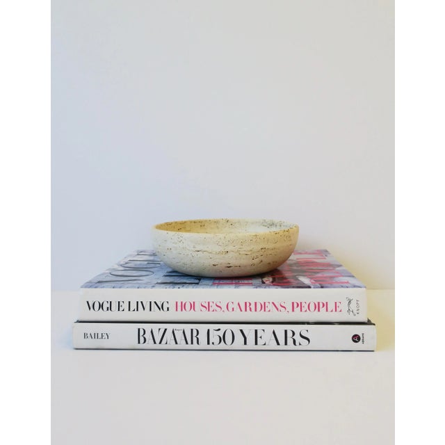 1970s Italian Travertine Marble Bowl Catchall For Sale - Image 5 of 13