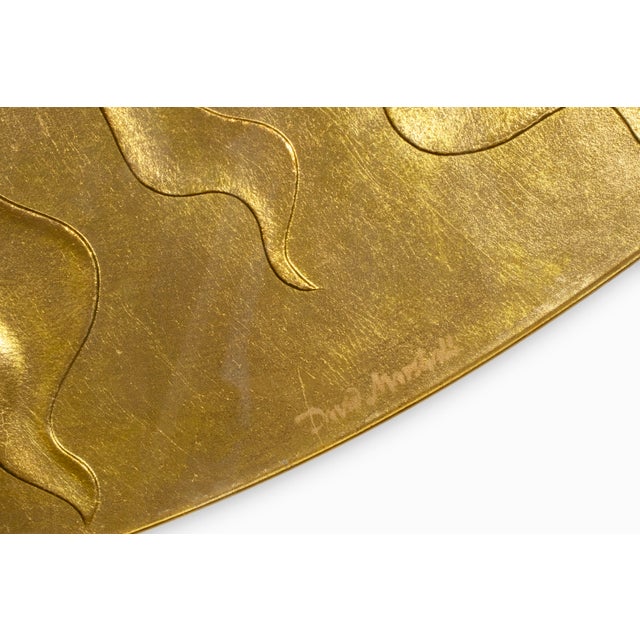 Mid 20th Century Large Vintage Gilded Églomisé Sunburst Mirror by David Marshall, Signed For Sale - Image 5 of 5