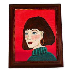 ‘Victoria’ Abstract Acrylic Painting Portrait of Woman on Canvas Board by Artist Nadia Nabhan