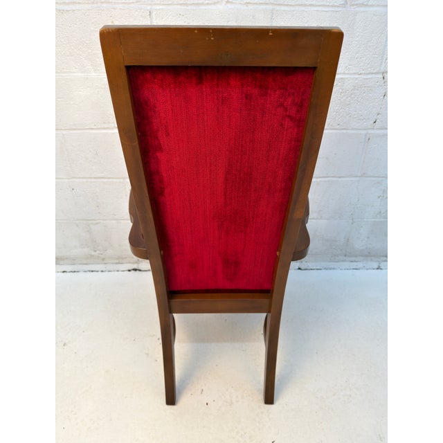 Mid 20th Century Set of Eight Burgundy Mid-Century Dining Chairs by Stanley For Sale - Image 14 of 15