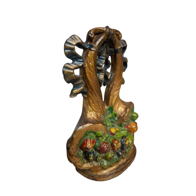 Early 20th Century Early 20th Century Hubley #132 Cornucopias Painted Cast Iron Doorstop For Sale - Image 5 of 8