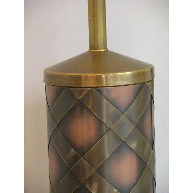 Metal Vintage Copper and Brass Table Lamps - a Pair For Sale - Image 7 of 8