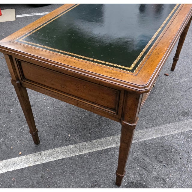 Vintage Hollywood Regency Sligh Lowry Leather Top Writing Desk For Sale - Image 10 of 15