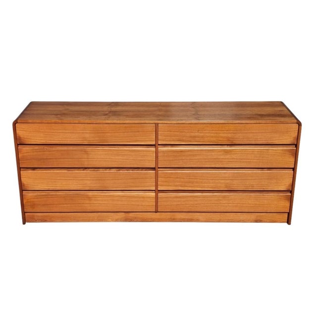 Vintage Danish Modern 8-drawer teak lowboy dresser designed by Arne Wahl Iversen for Vinde Møbelfabrik. Produced in...