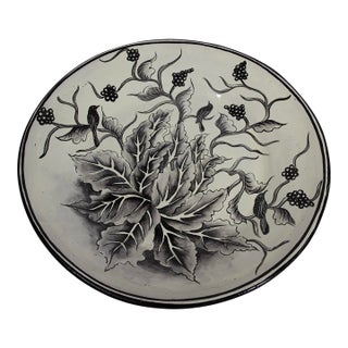 Manolo Contreras Mexican Folk Art Plate With Birds & Foliage – 20" For Sale
