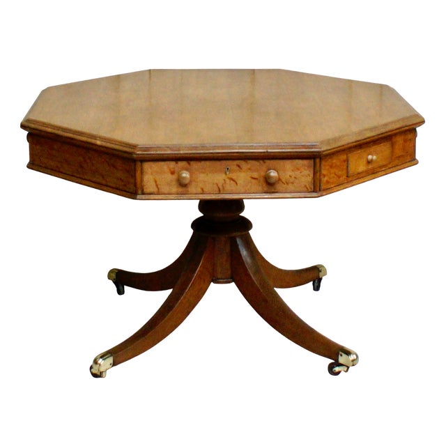 Regency Octagonal Oak Drum Table from William Morris & Co., 1810s For Sale