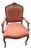 1970s Vintage Salmon Colored Cushions Wooden Chair For Sale