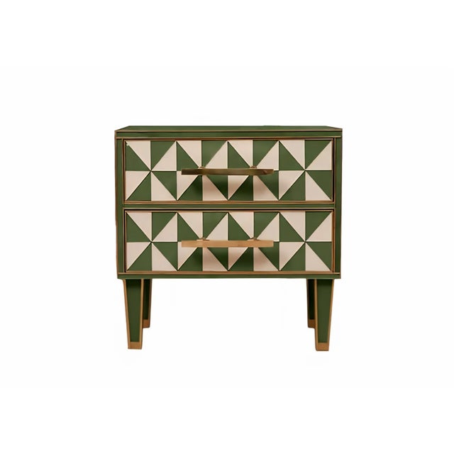 Italian Brass and Murano Glass Bedside Tables from Justfurnituress SRL, Set of 2 For Sale - Image 6 of 11