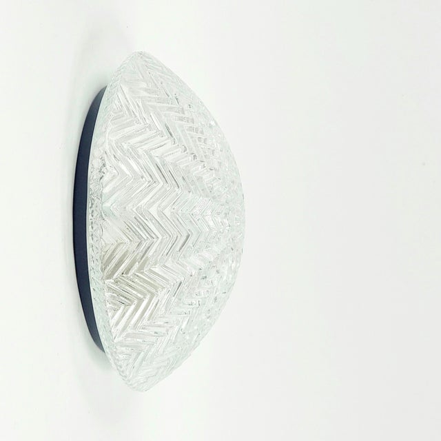 Mid-Century Modern Mid-Century Modern Art Deco Glass Flush Mounts from Limburg, Germany, 1970s For Sale - Image 3 of 11