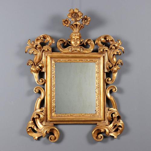 Small Carved and Gilded Mirror For Sale - Image 11 of 11