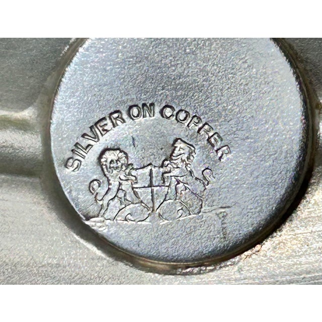 1950s Lehman Brothers Silver on Copper Pedestal Bowl - Mid-Century Modern Champagne or Punch Bowl Centerpiece For Sale - Image 9 of 9