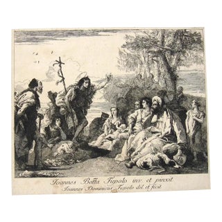 Giovanni Domenico Tiepolo - The Preaching of St. John the Baptist - Etching by Tiepolo - 18th Century For Sale