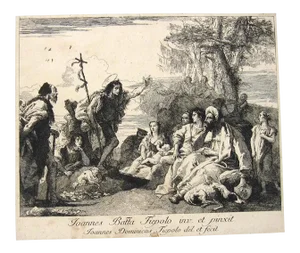 Giovanni Domenico Tiepolo - The Preaching of St. John the Baptist - Etching by Tiepolo - 18th Century