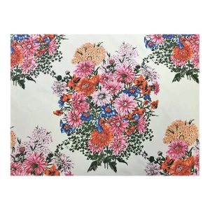Valentino Garavani Linea Decor Marguerite Botanical Floral Cotton Cream Pink Green Blue Orange Red Drapery Dress Fabric