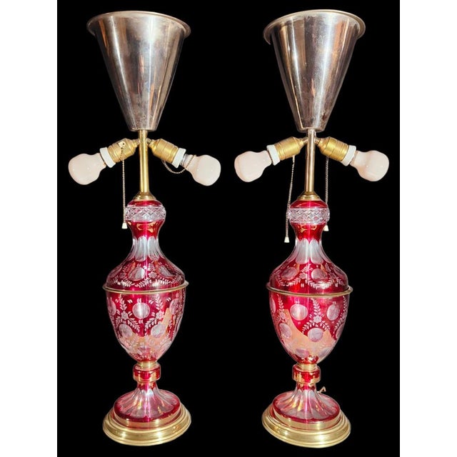 Table Lamps in Cut Glass, 1900s, Set of 2 For Sale - Image 9 of 16