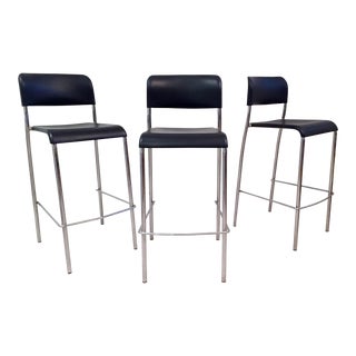 Italian Chrome Bar Stools - Set of 3 For Sale
