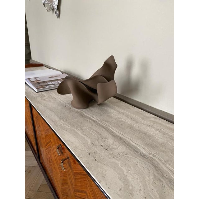 Mid-Century Modern Vintage Italian Chest of Drawers in Chevron Wood Veneer For Sale - Image 3 of 14