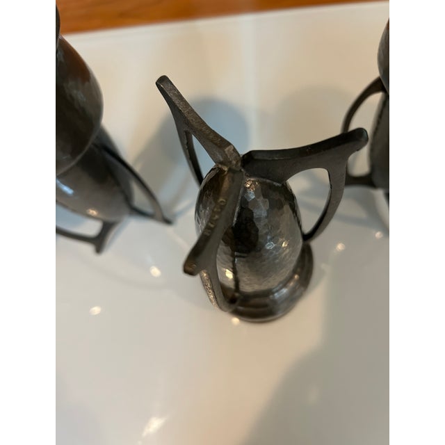 Silver English Liberty & Company Tudric Pewter Rocket Vases- Set of 6 For Sale - Image 8 of 17