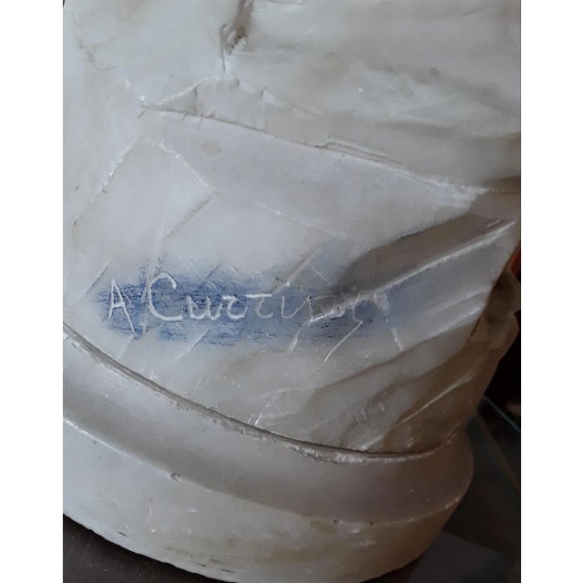 Large Antique Alabaster Figure of a Young Woman by Curriny, 1900s For Sale - Image 11 of 12