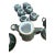 1980s Pristine Apilco French Green & Gold 18-Pc Espresso & Coffee Set - Flawless Trim For Sale