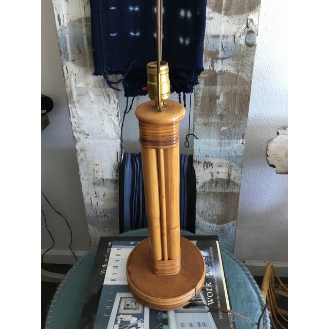 Mid-Century Modern Mid Century Rattan Table Lamp For Sale - Image 3 of 13