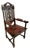 Large Victorian Carved Oak Armchair, 1860s For Sale