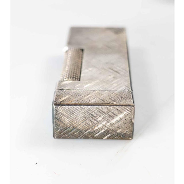 Mid-Century English Dunhill Rollagas Lighter in Silverplate Florentine Pattern For Sale In New York - Image 6 of 12