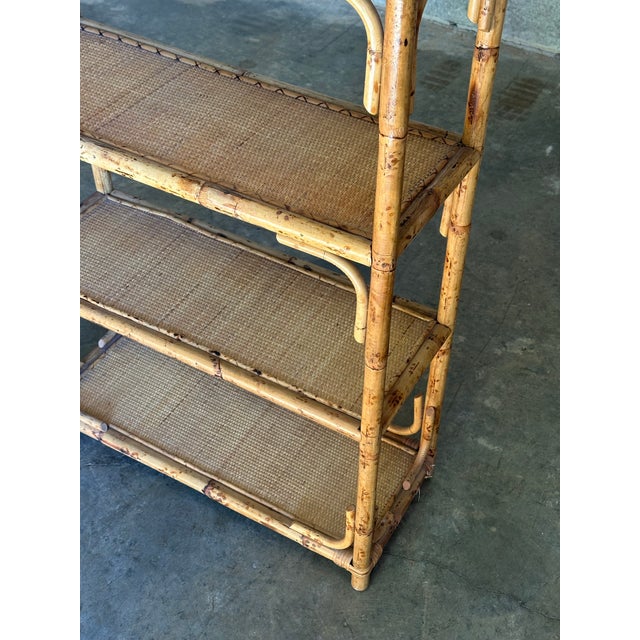 1980s 1980s Bamboo, Rattan, and Cane British Colonial Style Shelf For Sale - Image 5 of 12