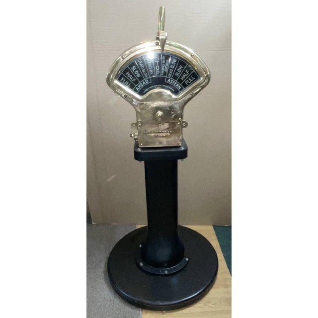 Solid brass "Hammerhead" ships telegraph. With faceplate from Siemens Brothers and Company Limited, London. With ahead and...